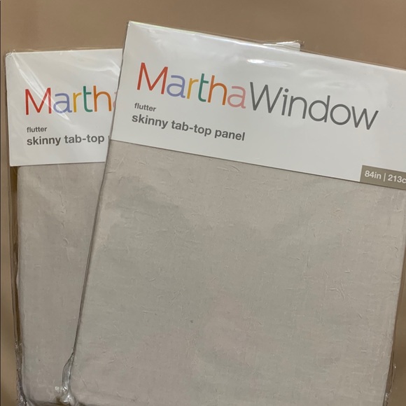 84” Long “Flutter” Skinny Tab-Top Curtain Panels - Picture 2 of 3